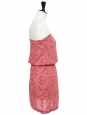 OPULENCE Pink cotton bandana print strapless dress Size 36