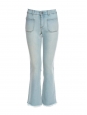 Frayed-hem mid-rise flared cropped light blue front pocket jeans Retail price €275 Size 27
