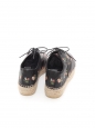 Grunge flower print black leather laced espadrilles shoes Retail price €500 Size 40