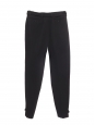 Pantalon taille haute en piqué de laine noir ceinture doré Prix boutique 890€ Taille 38