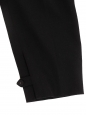 High waist black wool piqué pants with gold belt Retail price €890 Size 38
