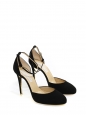 Black faux suede mary-jane pumps with ankle strap Retail price €600 Size 38