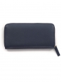 Navy blue long zipped wallet with gold metallic leather lining Retail price €130