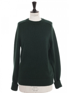 Dark green ultra soft yak and merinos wool round neck sweater Retail price €270 Size M