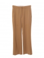 Pantalon droit en crêpe beige camel Prix boutique 550€ Taille 34