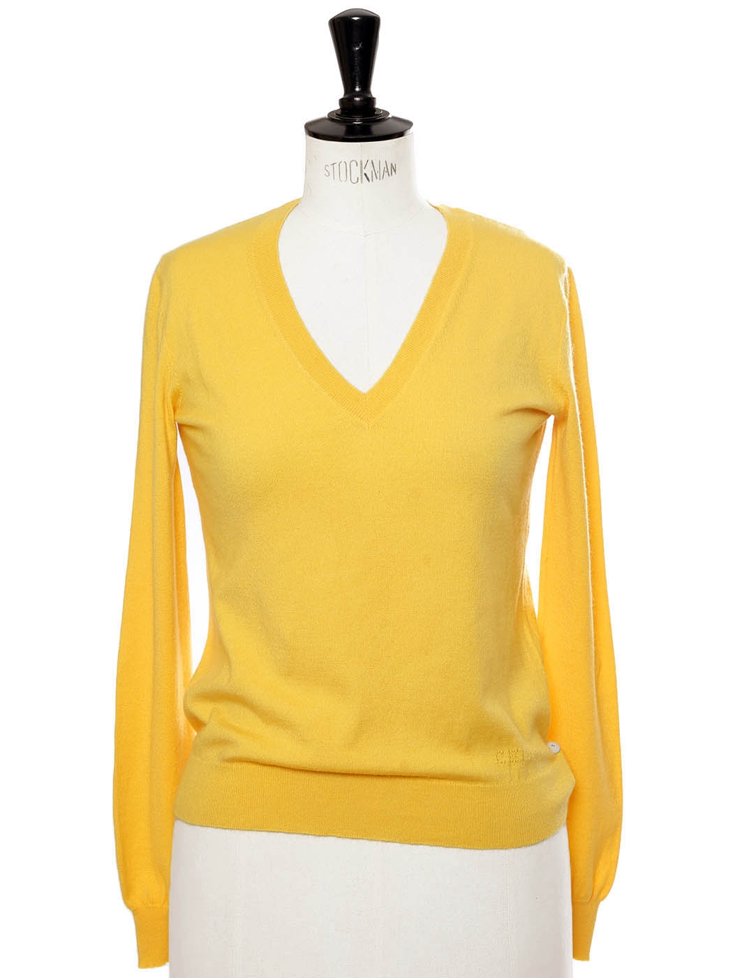 Boutique CELINE Yellow cashmere V neck 