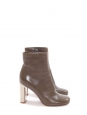 BAM BAM dark grey leather ankle boots silver heel NEW Retail price €730 Size 38