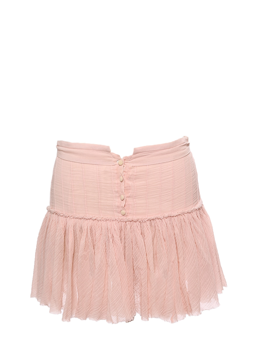 Boutique CHLOE Mini jupe taille basse en voile de soie rose pastel Px  boutique 950€ Taille 36