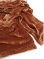 Fawn brown velvet wide leg high waist pants Retail price €330 Size 38/40