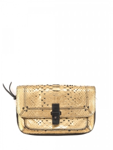 OSCAR Gold python and black leather clutch bag with wallet Retail price €920