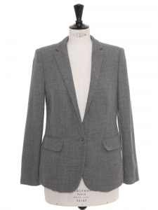 Classic grey wool blazer jacket Retail price $1095 Size 38