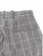 Light grey plaid print linen and wool high waist pleated carrot pants Retail price €225 Size XS