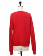 Pull col rond en laine rouge vif Prix boutique 190€ Taille S