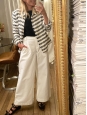 White linen and cotton wide leg high waist pants Retail price €390 Size 40