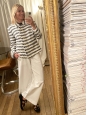 Pantalon jambes large en lin et coton blanc Prix boutique 390€ Taille 40