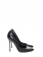 Black smooth leather pointy toe stiletto pumps Retail price €450 Size 37