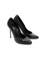 Black smooth leather pointy toe stiletto pumps Retail price €450 Size 37