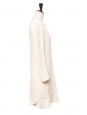 Long sleeves cream white crepe dress with neck tie Retail price €1200 Size 36