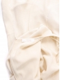 Long sleeves cream white crepe dress with neck tie Retail price €1200 Size 36
