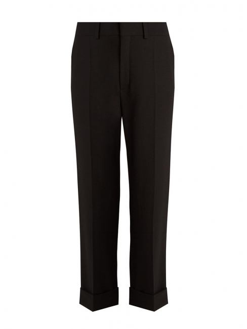Cropped black wool tailored pants with pleat Retail price €650 Size 40