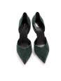 Stiletto heel pointed toe dark green suede pumps Retail price $600 Size 42