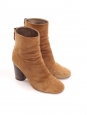 GARETT camel brown suede block-heel ankle boots Retail price $940 Size 38