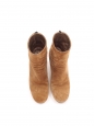 GARETT camel brown suede block-heel ankle boots Retail price $940 Size 38