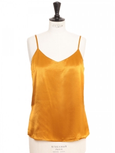 Milos Yellow gold silk satin camisole top Size M