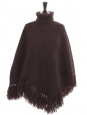 Chocolate brown Irish knit wool sleeveless poncho sweater Retail price €1500