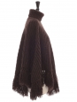 Chocolate brown Irish knit wool sleeveless poncho sweater Retail price €1500