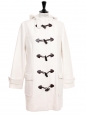 Ivory white wool and cashmere duffle-coat Retail price €600 Size 36