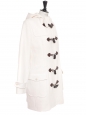 Ivory white wool and cashmere duffle-coat Retail price €600 Size 40