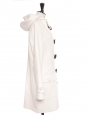 Ivory white wool and cashmere duffle-coat Retail price €600 Size 40
