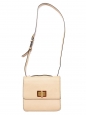 Beige pink leather cross body LOUISE bag with gold lock Retail price €1450