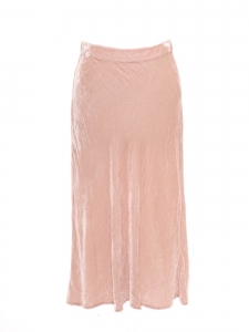 Powder pink velvet high waist maxi skirt Retail price €230 Size S