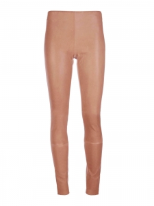 Nude pink stretch leather leggings Retail price €2040 Size M