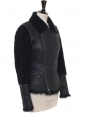 Midnight blue suede and black shearling jacket Retail price €5000 Size XS/S
