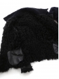 Veste blouson shearling en suede bleu nuit et fourrure noire Prix boutique 5000€ Taille XS/S