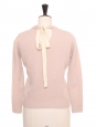 Pull en cachemire rose clair col rond noeud au col Prix boutique 305€ Taille 34