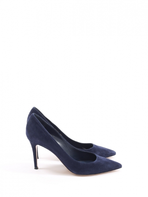 Navy blue suede high heel pointy toe pumps Retail price €560 Size 38