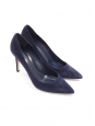 Navy blue suede high heel pointy toe pumps Retail price €560 Size 39
