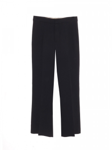 Navy blue crepe de chine straight leg tailored pants NEW Retail price €480 Size 36