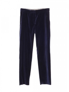 Pantalon droit en velours bleu nuit Prix boutique 200€ Taille 40