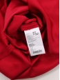 Robe en crêpe de soie rouge manches longues cintrée Px boutique 1300€ Taille 36