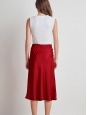 Jupe longue taille haute en satin rouge rubis Prix boutique 230€ Taille XS