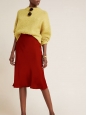 Rubis red satin high waist maxi skirt Retail price €230 Size XS