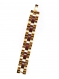 Bracelet chaîne en laiton doré et cuir rouge bordeaux NEUF Prix boutique 490€