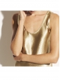 Gold metallic mid-length tank dress Retail price $432 Size XS