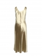 Robe mi-longue métallisée dorée bretelles et décolleté rond Prix boutique $432 Taille 34