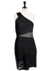 Black stretch asymmetrical cocktail dress Retail price €800 Size 40/42